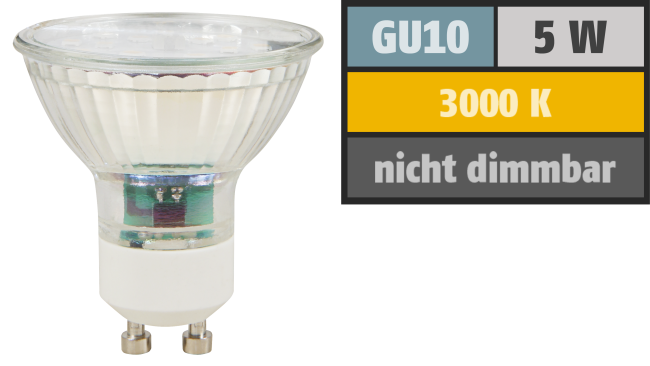 LED-Strahler McShine ET50, GU10, 5W, 500 lm, warmweiß
