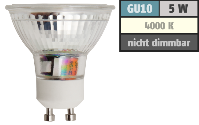 LED-Strahler McShine ET54 GU10, 5W COB, 400lm, neutralweiß
