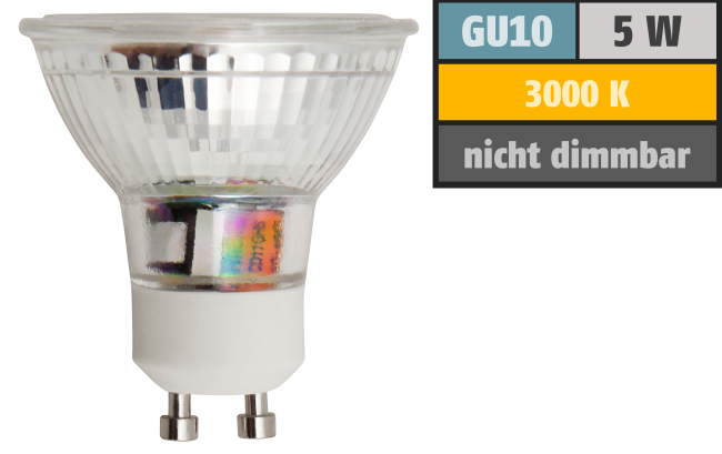 LED-Strahler McShine ET54 GU10, 5W COB, 400lm, warmweiß
