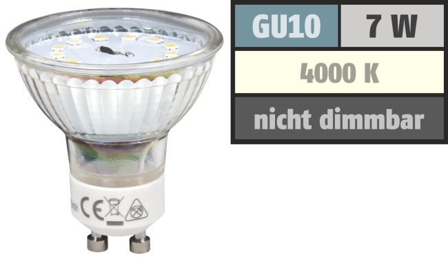 LED-Strahler McShine ET70, GU10, 7W, 470 lm, neutralweiß
