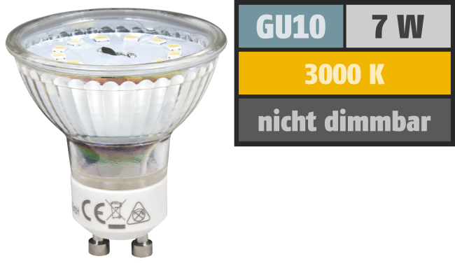 LED-Strahler McShine ET70, GU10, 7W, 470 lm, warmweiß
