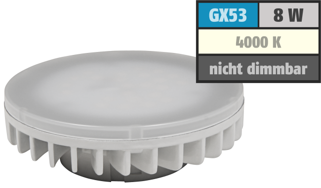 LED-Strahler McShine LS-853, GX53, 8W, 800lm, Ø75x25mm, 120°, neutralweiß
