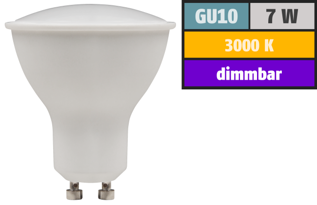 LED-Strahler McShine PV-70-dim GU10, 7W, 520lm, 120°, 3000K, warmweiß, dimmbar
