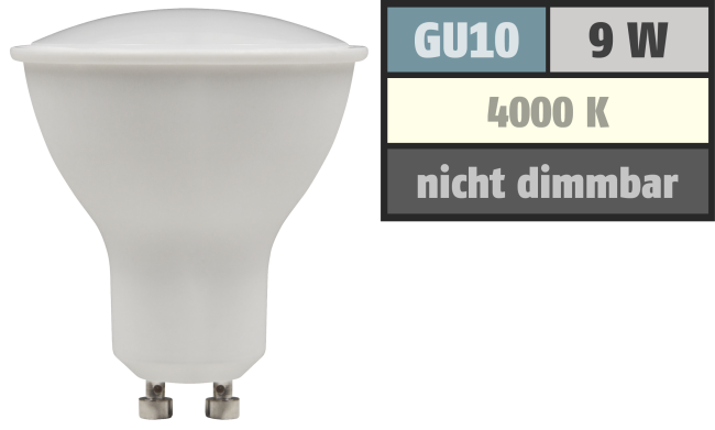 LED-Strahler McShine PV-90 GU10, 9W, 900lm, 120°, 4000K, neutralweiß
