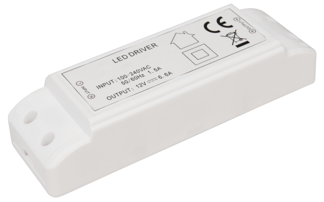 LED-Trafo McShine, elektronisch, 1-80W, 230V auf 12V, 160x50x36mm
