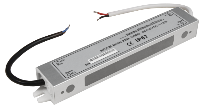 LED-Trafo McShine, elektronisch, IP67, 1-20W, Ein 85~264V, Aus 12V, wasserfest
