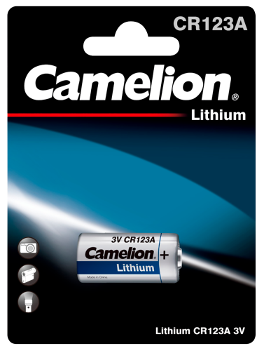 Lithium-Photobatterie CAMELION, CR123A, 3V, 1er-Blister
