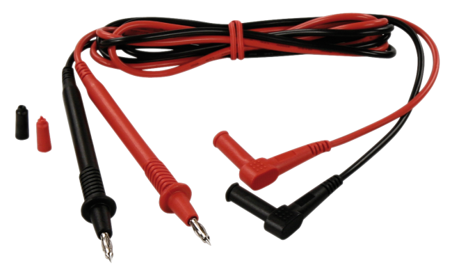 Messkabelsatz McPower Premium, 100cm, schwarz und rot, Sicherheitsstecker -> Prüfspitze
