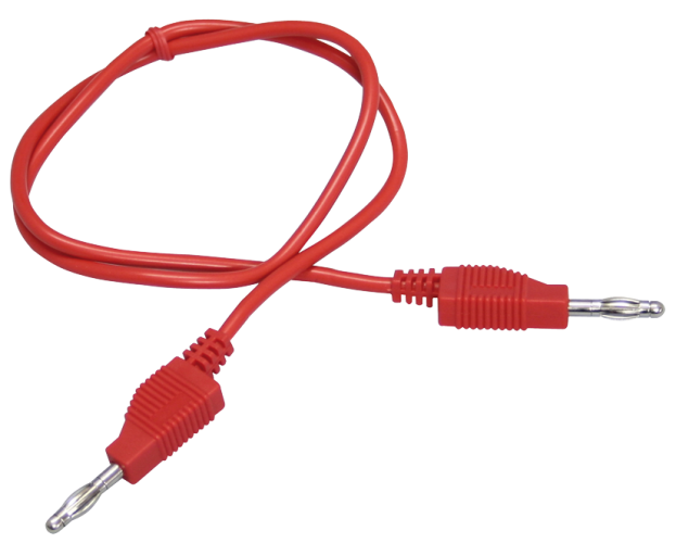 Messleitung McPower, 100cm, rot, 1mm², PVC, 2x 4mm Bananenstecker
