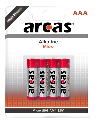 Micro-Batterie Alkaline 1,5V, Typ AAA/LR03, 4er-Pack
