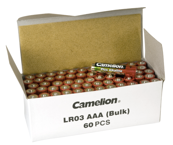 Micro-Batterie CAMELION Alkaline 1,5 V, Typ AAA, 60er-Pack
