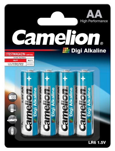 Micro-Batterie CAMELION Digi Alkaline 1,5 V, Typ AAA/LR03, 4er Blister
