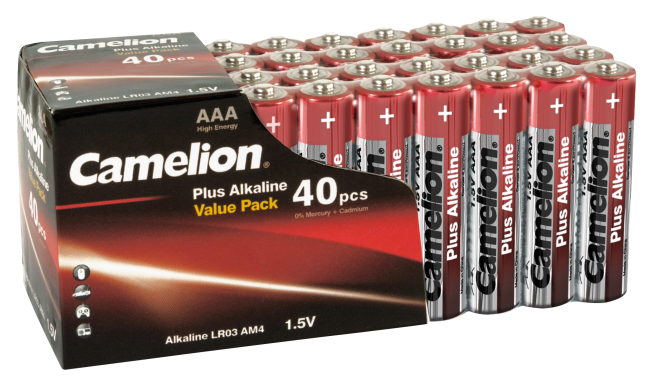 Micro-Batterie CAMELION Plus Alkaline 1,5 V, LR03 Typ AAA, 40er-Blister
