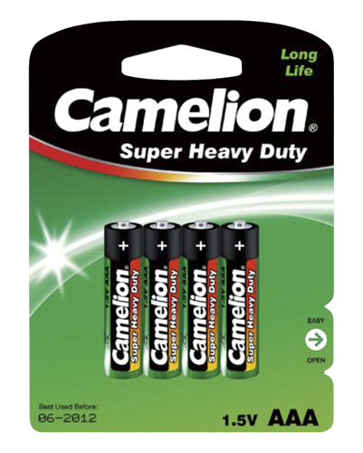 Micro-Batterie CAMELION Super Heavy Duty 1,5 V, Typ AAA, 4er-Blister
