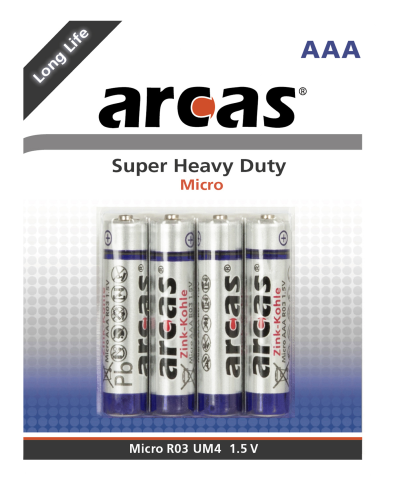 Micro-Batterie Super Heavy Duty 1,5V, Typ AAA/R03, 4er-Pack
