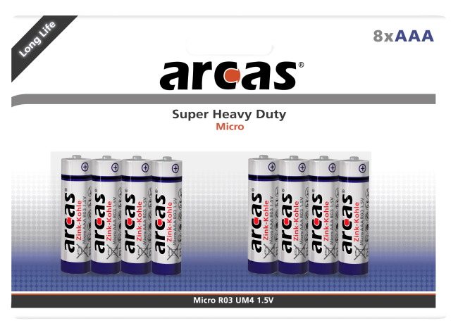 Micro-Batterie Super Heavy Duty 1,5V, Typ AAA/R03, 8er-Pack
