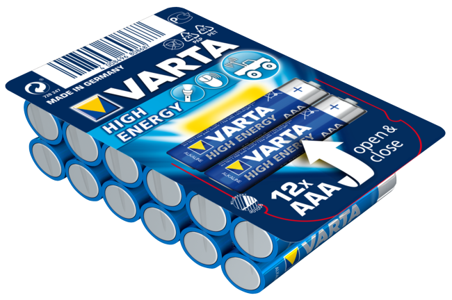 Micro-Batterie VARTA HIGH ENERGY 1,5V, Typ AAA/LR03, 12er-Pack
