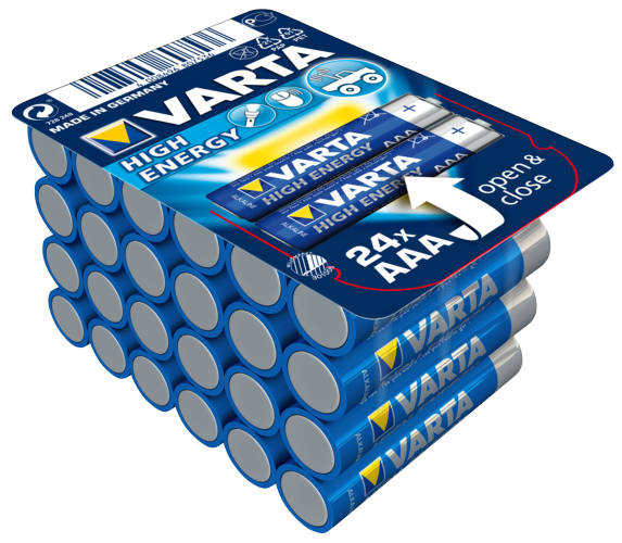 Micro-Batterie VARTA HIGH ENERGY 1,5V, Typ AAA/LR03, 24er-Haushaltspack

