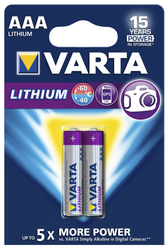 Micro-Batterie VARTA Professional Lithium, Typ AAA/6103, 2er-Blister
