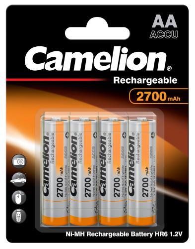 Mignon-Akku CAMELION 1,2 V, 2.700 mAh, Typ AA, NiMH, 4er-Blister
