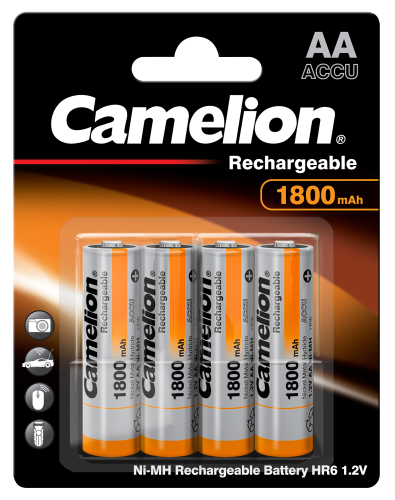 Mignon-Akku CAMELION 1,2V, 1800mAh, Typ AA, NiMH, 4er-Blister
