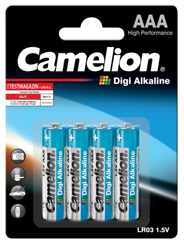 Mignon-Batterie CAMELION Digi Alkaline 1,5 V, Typ AA/LR6, 4er-Blister
