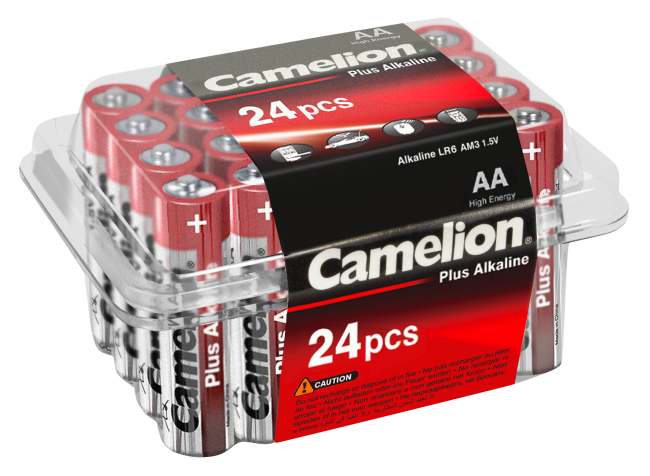 Mignon-Batterie CAMELION Plus Alkaline, 1,5 V, Typ AA/LR6, 24er-Haushaltspack
