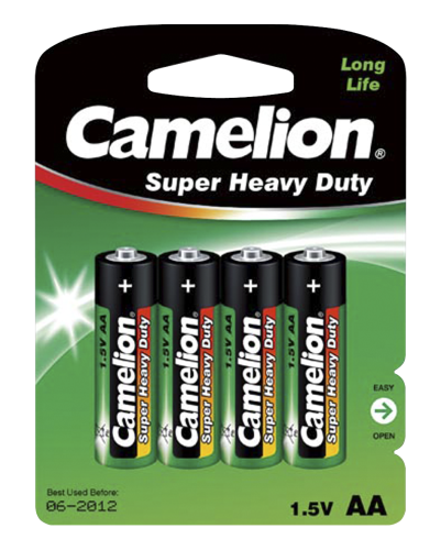 Mignon-Batterie CAMELION Super Heavy Duty 1,5 V, Typ AA, 4er-Blister
