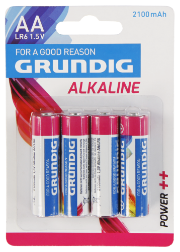 Mignon-Batterie GRUNDIG Alkaline, 1,5V, Typ AA/LR6, 4er-Blister
