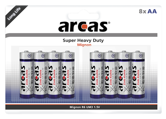 Mignon-Batterie Super Heavy Duty 1,5V, Typ AA/R06, 8er-Pack
