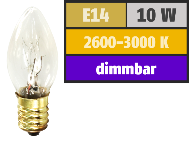 Mini-Kerzenlampe McShine, E14, 230V, 10W, klar
