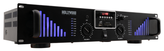 PA-Verstärker HOLLYWOOD Bluestream 2.0 3000bl 2x750W, USB/SD, AUX, Bluetooth
