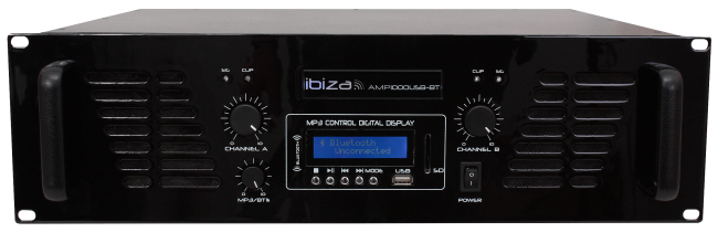 PA-Verstärker IBIZA AMP1000USB-BT 1600W, USB, MP3, Bluetooth
