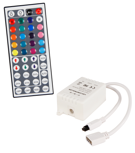 RGB-Controller McShine für LED-Stripes inkl. Mega-Fernbedienung mit 44 Knöpfen
