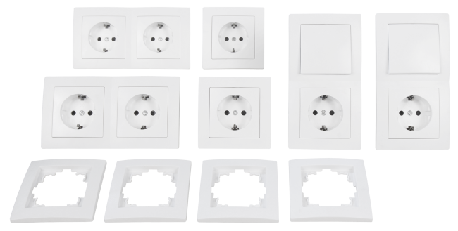 Schalter und Steckdosen Set McPower Flair Standard, 20-teilig, weiß
