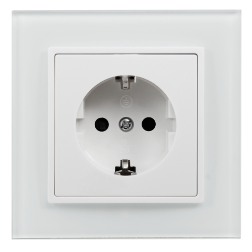 Schutzkontakt-Steckdose McPower Flair, 250V~/16A, UP, Einsteckschutz, weiß
