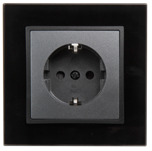 Schutzkontakt-Steckdose McPower Flair, 250V~/16A, UP, Einsteckschutz, anthrazit
