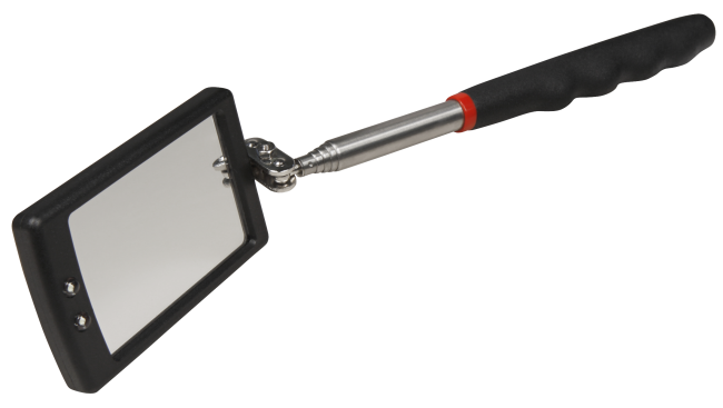 Spiegel Werkzeug McPower mit LED, Teleskop 28-80cm, Spiegel 40x65mm
