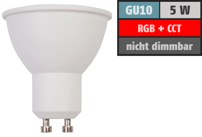 Wifi Smart LED Strahler itius, 5W, RGB + CCT, Alexa, Google Assistant, App
