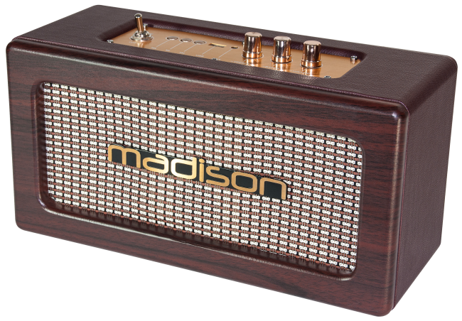 tragbarer Nostalgie Lautsprecher MADISON FREESOUND-VINTAGE-WD Bluetooth, Akku
