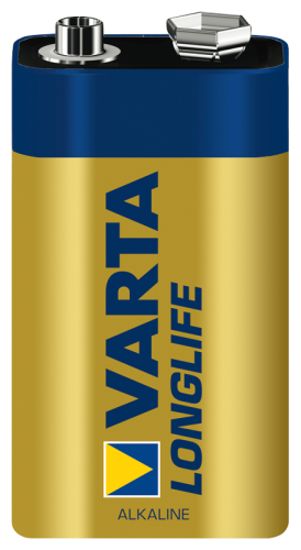 9V-Batterie VARTA LONGLIFE Alkaline, 1,5 V, 1er-Blister
