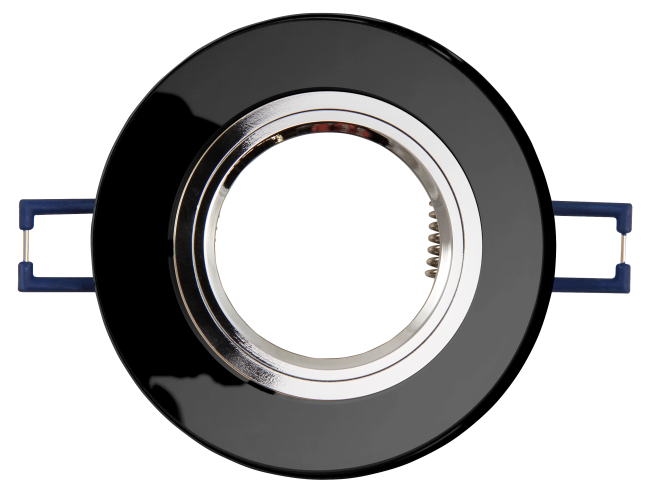 Einbaurahmen McShine Kristallglas rund, schwarz, Ø90mm
