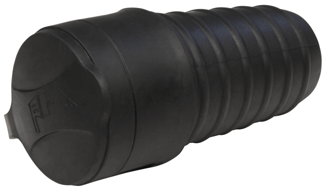 Gummi-Schutzkontakt-Kupplung McPower, schwarz, spritzwassergeschützt, mit Deckel
