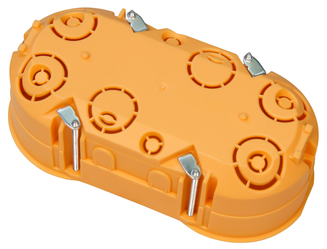 Hohlwanddose McPower, doppelt, 143x48mm, inkl. Geräteschrauben, orange
