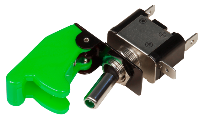 Kill-Switch McPower mit Schutzkappe und LED, 12V / 20A, grün

