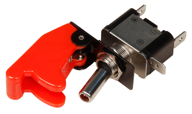 Kill-Switch McPower mit Schutzkappe und LED, 12V / 20A, rot
