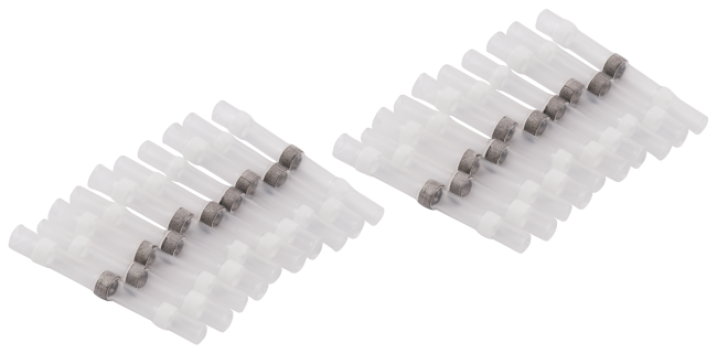 Lötverbinder McPower, Ø1,7mm - weiße Markierung, 0,25-0,34mm² Kabel, 20er-Pack
