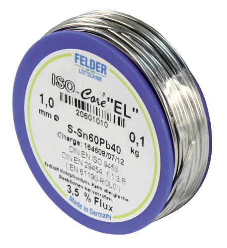 Lötzinn auf Rolle FELDER ISO-Core EL, 1,0mm, 100g, bleihaltig (60%Sn 40%Pb)
