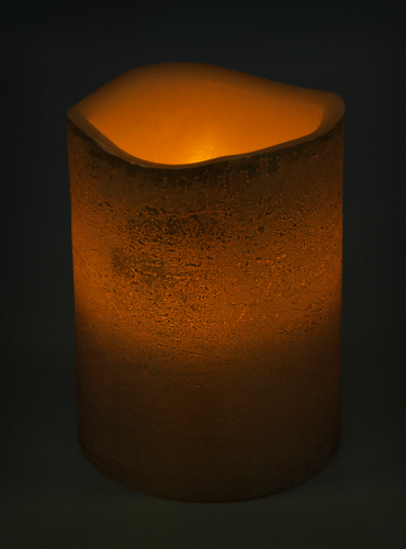 LED Echtwachs-Kerze, gold, ØxH 7,5x10cm
