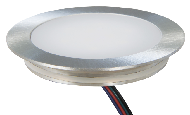 LED-Einbauleuchte McShine Fine RGB, Ø55mm, rund, Edelstahl
